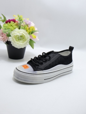 Trampki damskie na płaskim (36-41) LL1876 BLACK