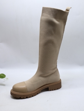 Kozaki damskie na płaskim (36-41) HQ316 KHAKI