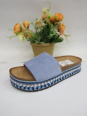 Klapki damskie na koturnie (36-41) 055-137 BLUE