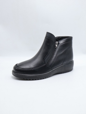 Botki damskie ocieplane na płaskim (36-42) 26301-1 BLACK