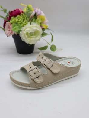Klapki damskie na koturnie (36-42) F0822 BEIGE