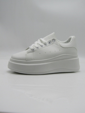 Buty sportowe damskie na koturnie (36-41) BK221 WHITE