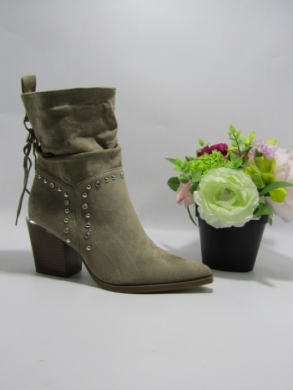 Botki damskie na obcasie (36-41) 9677A KHAKI