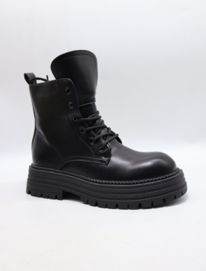 Botki damskie ocieplane na płaskim (36-41) QH7830-1 BLACK