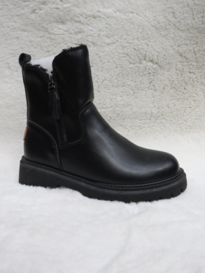 Botki damskie ocieplane na płaskim (36-41) E8207-1 BLACK