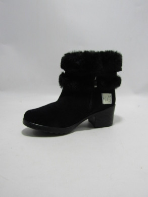 Botki damskie ocieplane na obcasie (36-43) 7601-1 BLK