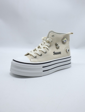 Trampki damskie na płaskim (36-41) L-87 BEIGE