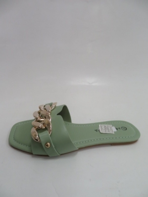 Klapki damskie na płaskim (36-41) F-39 GREEN