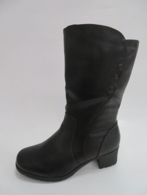 Kozaki damskie ocieplane na obcasie (39-43) D881-5 BLACK