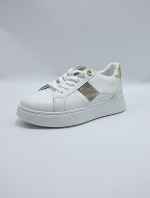 Buty sportowe damskie na płaskim (36-41) WW171 WH/GOLD