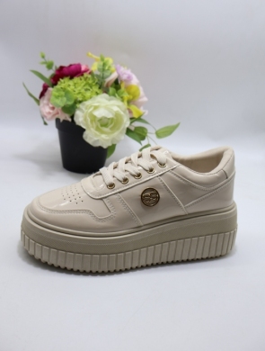 Buty sportowe damskie na płaskim (36-41) 385-3 BEIGE