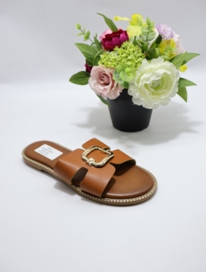 Klapki damskie na płaskim (36-41) GH5164 CAMEL