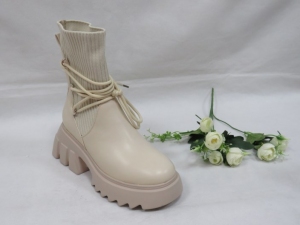 Botki damskie jesienne na koturnie (36-41) JJ33 BEIGE
