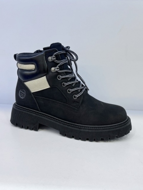 Botki damskie ocieplane na płaskim (36-41) F1009 BLACK