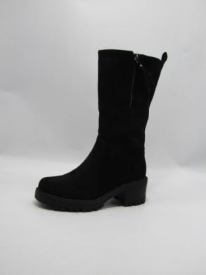 Kozaki damskie ocieplane na obcasie (36-41) LH151 BLACK