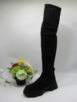 Kozaki damskie na płaskim (36-41) 1653-1 BLACK