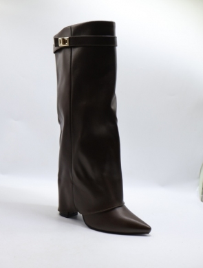Kozaki damskie na obcasie (36-41) 8623A BROWN