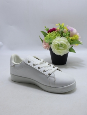 Buty sportowe damskie na płaskim (36-41) DD-311 WH/SILVER