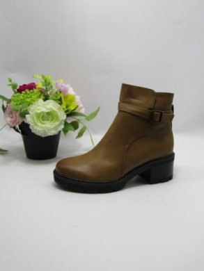 Botki damskie ocieplane na obcasie (36-41) 1354 BROWN