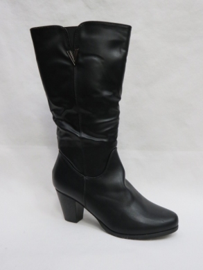 Kozaki damskie ocieplane na obcasie (36-41) 887-31 BLACK
