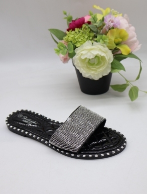 Klapki damskie na płaskim (36-41) 0612 BLACK