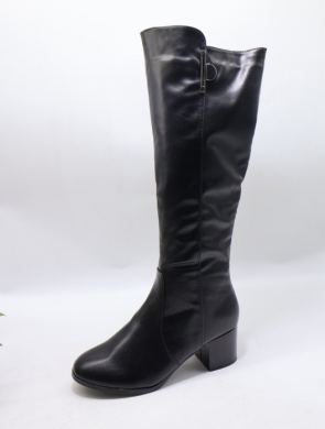 Kozaki damskie ocieplane na obcasie (36-41) SG377-1 BLACK