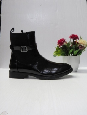 Botki damskie ocieplane na płaskim (36-41) 021B BLACK