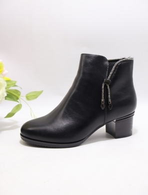 Botki damskie ocieplane na obcasie (36-41) D3128 BLACK