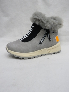 Botki damskie ocieplane na płaskim (36-41) 9130-2 GREY
