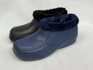 Kalosze damskie ocieplane (37-42) L1528 BLACK/NAVY