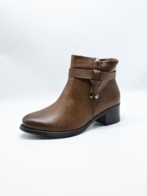 Botki damskie ocieplane na obcasie (36-41) 61722 CAMEL