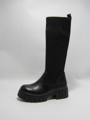 Kozaki damskie na płaskim (36-41) RQ438 BLACK