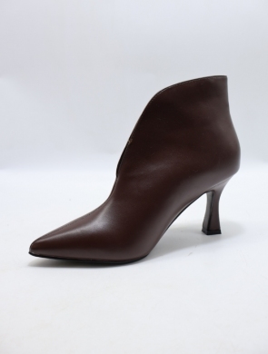 Botki damskie na szpilce (36-41) M113 BROWN