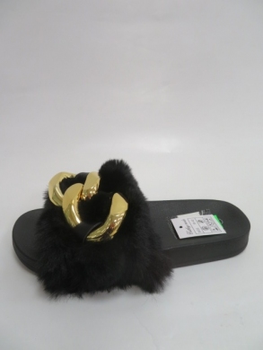 Klapki damskie z futerkiem (36-41) AFF-006 BLACK