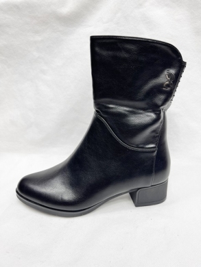 Botki damskie ocieplane na obcasie (36-41) 074 BLACK