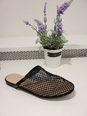Klapki damskie na płaskim (36-41) H8-1137 BLACK