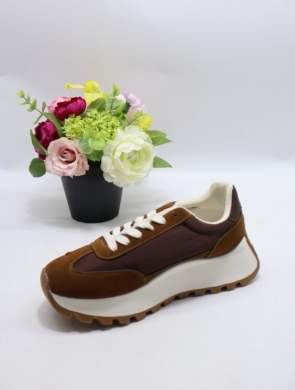 Buty sportowe damskie na płaskim (36-41) B2141 BROWN