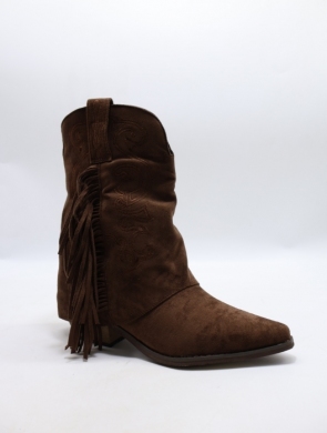 Botki damskie ocieplane na obcasie (36-41) 8-1062C BROWN