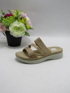 Klapki damskie na płaskim (36-42) 21852-12 L.KHAKI