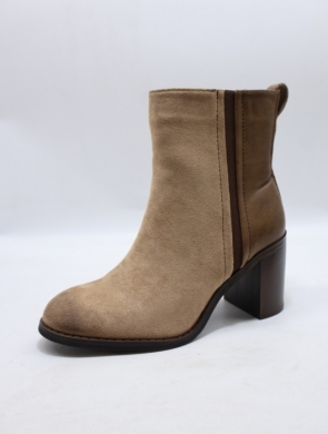 Botki damskie ocieplane na obcasie (36-41) C857 KHAKI