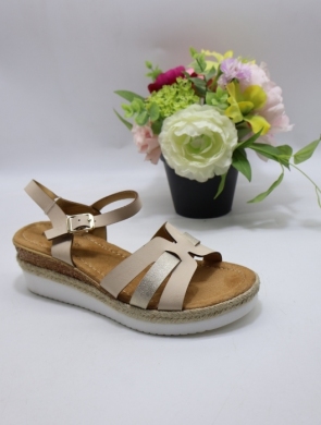 Sandały damskie na koturnie (36-41) F6895 BEIGE