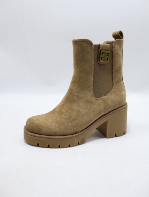 Botki damskie ocieplane na obcasie (36-41) 6168-3 KHAKI