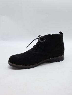 Botki damskie ocieplane na płaskim (36-41) B8211-1 BLACK