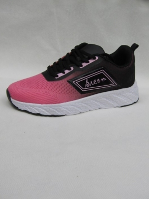 Buty sportowe damskie na płaskim (36-41) SM103-3 PINK/BLA