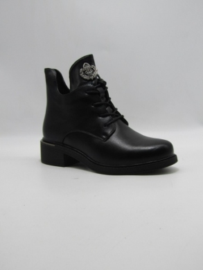 Botki damskie ocieplane na płaskim (37-42) SA726-1 BLACK