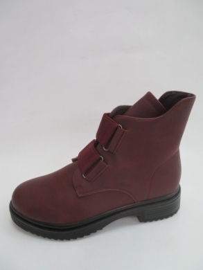 Botki damskie jesienne na płaskim (36-41) AK225-8 BURGUNDY