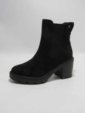 Botki damskie ocieplane na obcasie (36-41) 22060-6 BLACK/MIRO