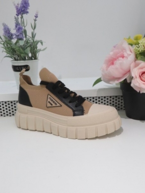 Buty sportowe damskie na płaskim (36-41) 23003 KHAKI