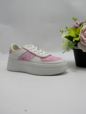 Buty sportowe damskie na płaskim (36-41) AB978 WHITE/PINK