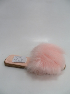 Klapki damskie z futerkiem (36-41) Q348 PINK